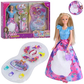 Лялька WG295 27см,плаття-розмальовка(малювання водою),пензлик,аксесуари,намистини,в кор.,42-32-5,5см - 1 - smarttoys.com.ua