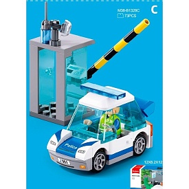 Конструктор SLUBAN M38-B1328C міська серія,шлагбаум,поліцейська машина,фігурка,73дет.,кор.,12-12-6см - 1 - smarttoys.com.ua