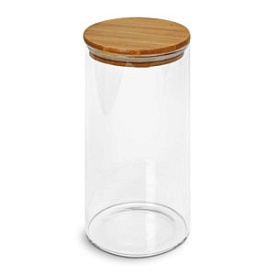 Банка з бамбуковою кришкою 1.3л 10*20см.,R92894 - 1 - smarttoys.com.ua