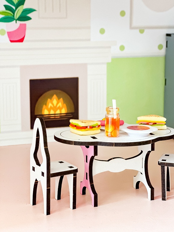 Ляльковий дім 75х60х60 см біло-бірюзовий - 5 - smarttoys.com.ua