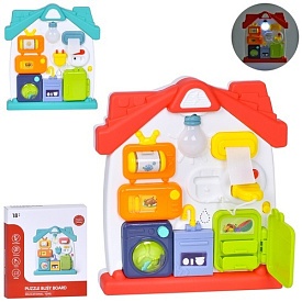 Гра YL516 бізіборд-будинок, рух. дет., побут. техніка, 2 кольори,муз.,світло,бат.,кор.,26,5-30-5,5см - 1 - smarttoys.com.ua