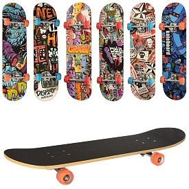 Скейт MS 0321-3 алюм. підвіска, колеса ПУ, 7 шарів, 608Z, дошка наждак, 6 видів, кул., 79,5-19,5 см. - 1 - smarttoys.com.ua