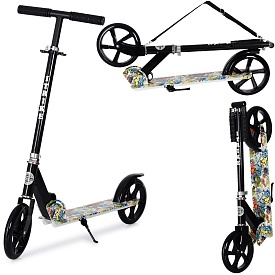 Самокат SR 2-010-2-WP1 алюм,2колесаПУ200мм,кермо87/101см,підніжка54/32-11,підставка,ремінь,принт. - 1 - smarttoys.com.ua