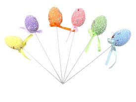 Яйця пасхальні на паличці (Ціна за уп. 6 шт. в уп.) пінопласт 7512 - 1 - smarttoys.com.ua