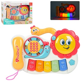 Піаніно 25821E телефон,барабан,4 реж.,рухливі деталі,2 реж. гучності,муз.(англ.),світло,бат.,кор.,34 - 1 - smarttoys.com.ua