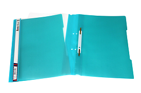 Швидкозшивач, пластик. прозор. верх А5 бірюзовий, KS320-A5 Leader - 1 - smarttoys.com.ua