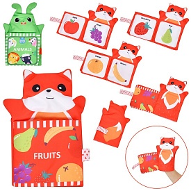 Книжка  QBX072A-73A 2в1 (рукавичка), пискавка, шарудить, назви на англ., 2 види, кул., 17-22-3 см. - 1 - smarttoys.com.ua