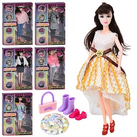 Лялька FD0465-66-67-68 30см, шарнірна, капелюх, взуття, сумка, 6 видів, в кор-ці, 22-32,5-6см - 1 - smarttoys.com.ua