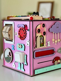 Бізікуб "Робот" 30х30х30 см рожевий - 12 - smarttoys.com.ua