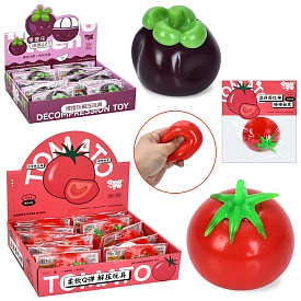 Іграшка MS 4711 антистрес, борошно, кул., 2 види (мангустин, помідор), 12шт. в диспл.,28-24-6 см.  - 1 - smarttoys.com.ua