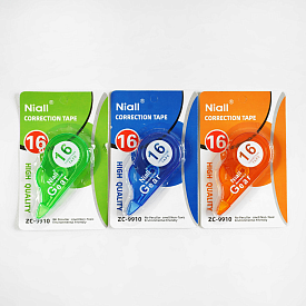 Корекційна стрічка С 60678/ZC-9910 (1728) ЦІНА ЗА 1 ШТУКУ, 3 кольори, довжина - 16 м, ширина стрічки - 5 мм, на листі - 1 - smarttoys.com.ua