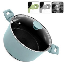 Каструля з кришкою лита мармур "Megastone" інд. дно 28*12.5см 10372-28 - 1 - smarttoys.com.ua