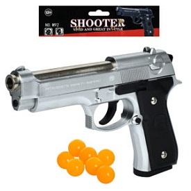 Пістолет M92A пластикові кулі, метал+пластик, у пакеті, 18-25-3см - 1 - smarttoys.com.ua
