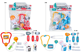 Набір лікаря 5507-08-11 стетоскоп, мед.інструменти, 2 кольори, у пакеті, 24-31-6см - 1 - smarttoys.com.ua