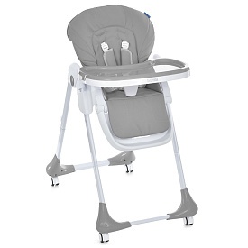 Стільчик M 3233L Dark Gray для годування,3полож.спинки та підніжки,4колеса,корзинка,ек.шкіра,т-сірий - 1 - smarttoys.com.ua