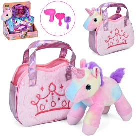 Тварина DR5141-44 єдиноріг, м'яка іграшка, набір грумера, сумка, 2 види, кор., 23,5-27,5-13 см. - 1 - smarttoys.com.ua