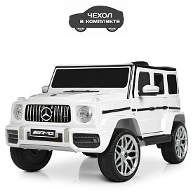 Джип M 4214EBLR-1 2,4G, 2 мотори 30W, 1 акум. 12V7AH, MP3, колеса EVA, шкіра, муз., світло, білий. - 1 - smarttoys.com.ua