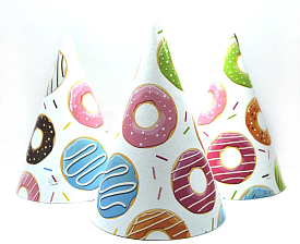 Ковпак святковий 15 см, "Пончики" упаковка 20 шт - 1 - smarttoys.com.ua