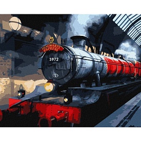 Набір для розпису по номерах WB "Harry Potter: Гоґвортський експрес з фарбами металік extra" 40х50см - 1 - smarttoys.com.ua