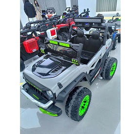 Джип M 6350EBLR-11(24V) 2,4G радіокер.,1*24V8AH, 4мотора45W,MP3,USB,TF,BLUETOOTH,EVA, шкіра,сірий - 1 - smarttoys.com.ua