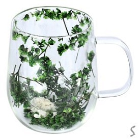 Чашка з подвійною стінкою "Dry flowers" 330мл., R10120 - 1 - smarttoys.com.ua