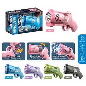 Мильні бульбашки 029A пістолет, світ,запаска.мікс кольорів,бат,кор.23,5-14-6,5см - 1 - smarttoys.com.ua