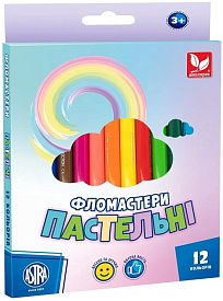 Фломастери пастельні кольори 12 кольорів - 1 - smarttoys.com.ua