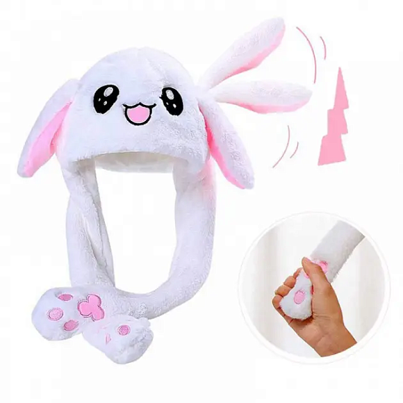 Шапка з вушками, що світяться "Зайчик" білий - 3 - smarttoys.com.ua