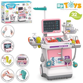 Набір лікаря 660-94 стіл-возик, рентген, стетоскоп,мед.інструменти,32пр.,муз.,світло,бат.,кор.,46-38 - 1 - smarttoys.com.ua