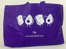 Сумка на блискавці фіолетовий (спанбонд) 38х53 см з принтом - 1 - smarttoys.com.ua