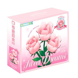 Конструктор K22108 квіти, троянди (рожеві), 93 дет., кор., 22,5-18-6 см. - 1 - smarttoys.com.ua