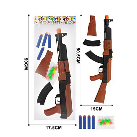 Автомат PT 020-5 (180/2) 2 види, м’які патрони з присоскою, кульки, у пакеті - 1 - smarttoys.com.ua