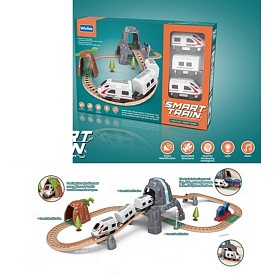 Залізниця E7010 92-60 см., динозавр, муз., світло, бат., кор., 45-35-9 см. - 1 - smarttoys.com.ua