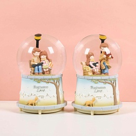 Декоративна куля JM2319C Autumn love, сніжна куля, 2 види, муз., світло, бат.(таб.),кор.,14-19-14см. - 1 - smarttoys.com.ua