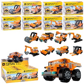 Конструктор Qman 42204 будтехніка, від 46 дет., 8в1(самоскид),8 видів,8шт.в диспл.,кор.,38-13,5-19см - 1 - smarttoys.com.ua