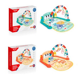 Килимок для немовляти HE0648-0649  дуга,підвіски5шт.дзеркало,4шт.тварини-брязк.муз.світ.бат.кор. - 1 - smarttoys.com.ua