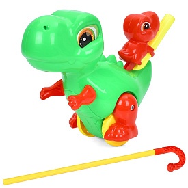 Каталка 0536 на палці, динозавр, рухливі деталі, кул., 35-29,5-12 см. - 1 - smarttoys.com.ua