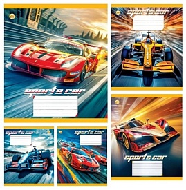 Зошит 12 арк.клітинка Тверда ТА51107 Sports car, 25/600, 5к. - 1 - smarttoys.com.ua