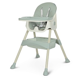Стільчик M 4136-2 Olive для годування, складаний, 5-ти точ.рем., екошкіра, оливковий,кор.,95-76-61см - 1 - smarttoys.com.ua