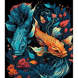 Картина за номерами Strateg ПРЕМІУМ Підводний світ на чорному фоні розміром 30х40 см (FH-6) - 1 - smarttoys.com.ua