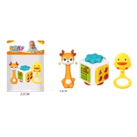 Брязкальце 508-98 набір 3 шт. (1 шт.-бізікуб), рухливі деталі, кул., 22-22-8 см. - 1 - smarttoys.com.ua