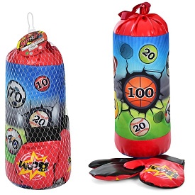 Боксерський набір MR 0877 груша, наповнювач-текстиль, 2 рукавички, сітка, 40-14-14 см. - 1 - smarttoys.com.ua