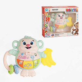 Музична мавпочка 59966 (72/2) "WToys", ОЗВУЧУВАННЯ УКРАЇНСЬКОЮ МОВОЮ, прорізувач, пальчикова гра, підсвічування, цифри, ноти, казки, пісні, звуки, в коробці - 1 - smarttoys.com.ua
