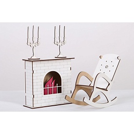 Набір: камін+ крісло- гойдалка (білий) - 1 - smarttoys.com.ua