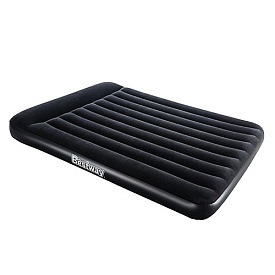 Велюр матрац BW 67464 сірий, підголовник, вбудований насос 220V, 203-152-22 см - 1 - smarttoys.com.ua