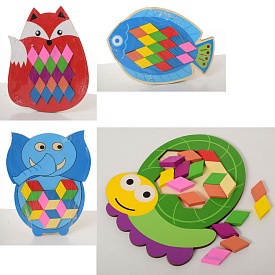 Дерев'яна іграшка Рамка-вкладиш MD 2044 тварини, 4 види, кор., 17,5-22-1 см. - 1 - smarttoys.com.ua