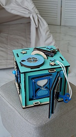 Бізікуб 15х15х15 см з дзеркалом бірюзовий - 9 - smarttoys.com.ua