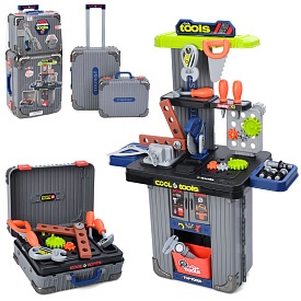 Стіл з інструментами 008-602A 3в1, верстак, 48-24-в66см, пила(механіч), викрутки, шестерні, боолти - 1 - smarttoys.com.ua