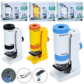 Оптичний прилад W5804B мікроскоп, 60-200 Х, світло-2режими, 3 кольори,бат.(табл),кор.,18,5-15-5,5см. - 1 - smarttoys.com.ua