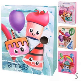 Пакет подарунковий паперовий S "Happy Birthday 3D" 18*23*10см R94936-S - 1 - smarttoys.com.ua